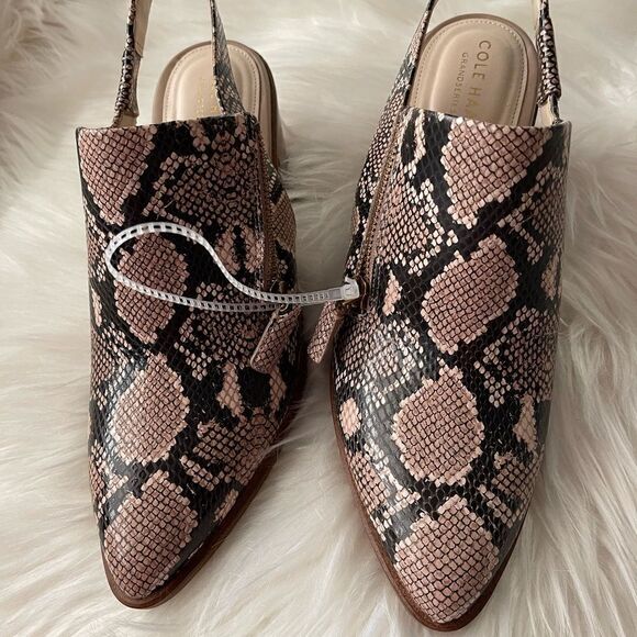 NWOT Cole Haan Vicky Slingback snake skin heel, 8 - Picture 14 of 15